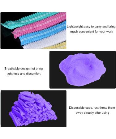 100 X Disposable Purple Mob Caps - Nonwoven Fabric for Restaurants Home & Kitchen | 19 Inch - Buy Online on GoSupps.com