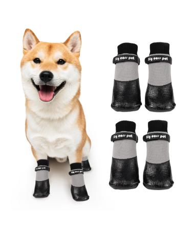 Fanshiontide Waterproof Dog Shoes Dog Boots Anti-Slip Dogs Paw Shoes Adjustable Straps Paw Protectors for Small Medium Dogs Indoor Outdoor Walking 4pcs XL