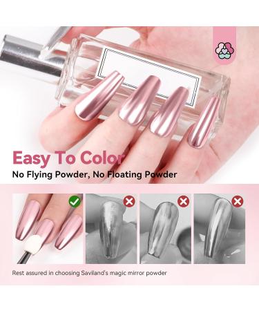 SAVILAND Rose Gold Chrome Nail Powder - 1g Metallic Mirror Effect Rose Gold Chrome Powder for Nails Professional Gel Polish Chrome Powder for Nail Art Design Decoration - Buy Online on GoSupps.com