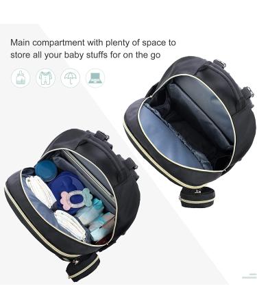Diaper Bag Backpack  LOVEVOOK Quilted Baby Bag with Changing Pad & Pacifier Holder Travel Diaper Bags with USB Charging Port Black - Buy Online on GoSupps.com