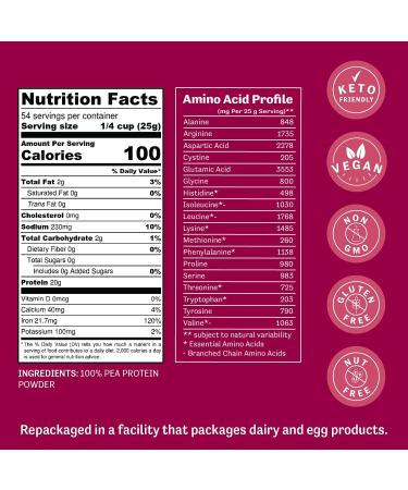 Judee's Unflavored Pea Protein Powder (3 lb) - 80% Protein - Non-GMO, Keto, Vegan, Dairy/Soy/Gluten/Nut-Free - Buy Online on GoSupps.com