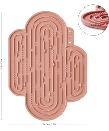 Ohmo Lick Mat for Dogs & Cats - 2 Pack Cute Cactus Design | Leak Mat for Puppy & Pet Fear Relief | Food-Grade Silicone (Coral & Cherry Red) - Buy Online on GoSupps.com