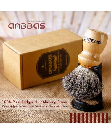 Anbbas Badger Hair Shaving Brush with Black Holder - High-Quality Wooden Handle for Men's Shaving | International Shipping Available - Buy Online on GoSupps.com