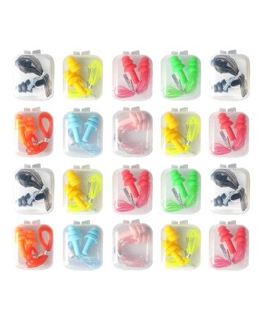 Lulyl 20 pair of hearing protection earplugs made of reusable silicone offer waterproof and soft hearing protection for sleep and aircraft. - Buy Online on GoSupps.com