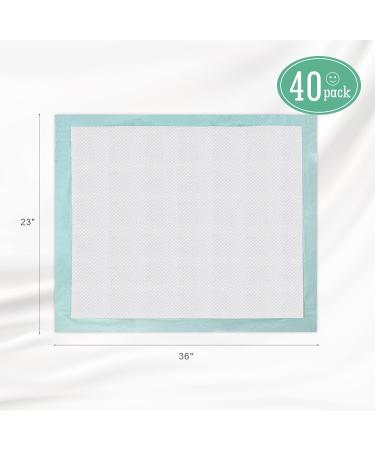 MILDPLUS Disposable Underpads 23'' X 36'' Heavy Absorbency (40 Count) - Waterproof Pee Pads for Incontinence - Thicker Chux Pads for Adults, Kids, and Pets - Buy Online on GoSupps.com