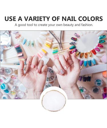  KONTONTY 1 Pc Round Nail Polish Palette Nail Art Mixing Tray Christmas Nail Art Supplies DIY Nail Manicure White Marble Resin Frame - Buy Online on GoSupps.com