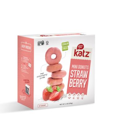 Katz Gluten Free Mini Strawberry Glazed Donuts. Fresh Baked Donuts Made with Real Pureed Strawberries. Grain Free. Tree Nut Free, Peanut Free. Dairy Free. Soy Free. Kosher. 10 Donuts. 6 oz. (Pack of 1) Strawberry 6 Ounce (