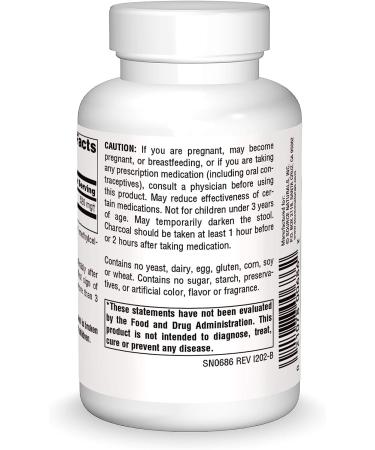 Source Naturals Charcoal - 100 Capsules, 100% Pure Activated Digestive Aid - Buy Online on GoSupps.com