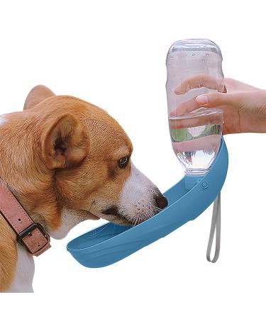 Namsan dog drinking bottle 550ml dog water bottle for on the go drinking bowl for cats easy to wear foldable dog drinking bottle for outdoor activities - blue - Buy Online on GoSupps.com