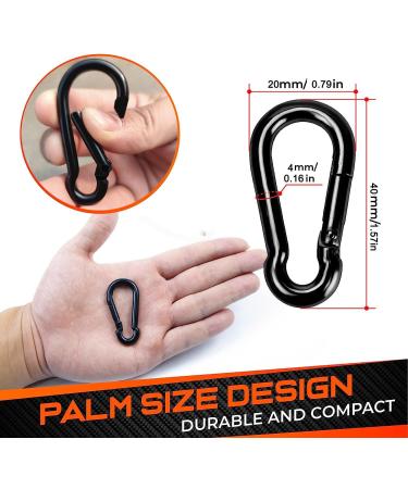 Ahysuet Small Black Carabiner Hook - 40x4mm for Camping Hiking & Outdoor Adventures - Buy Online on GoSupps.com