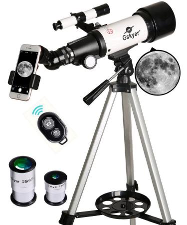 Gskyer Telescope, 70mm Aperture 400mm AZ Mount Astronomical Refracting Telescope for Kids Beginners - Travel Telescope with Carry Bag, Phone Adapter and Wireless Remote AZ70400 - Buy Online on GoSupps.com