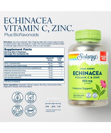 SOLARAY Oil of Oregano Softgels and Echinacea VIT C & Zinc Immune Support Supplement - Oregano Oil and Echinacea Capsules w/Vitamin C 500mg Plus Bioflavonoids Vegan 60-Day Guarantee 120ct/180ct - Buy Online on GoSupps.com