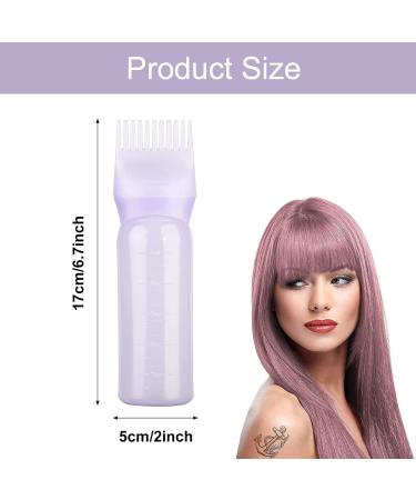 2pcs Root Comb Applicator Bottle Set | Hair Dye & Oil Brush with Graduated Scale | 6 OZ Purple - Buy Online on GoSupps.com