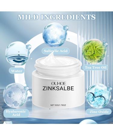 Luyuttn Zinc ointment against pimples with tea tree oil and salicylic acid acne cream for the body antipimple cream pimple removal antiblackhead for face and buttocks back and thighs - Buy Online on GoSupps.com