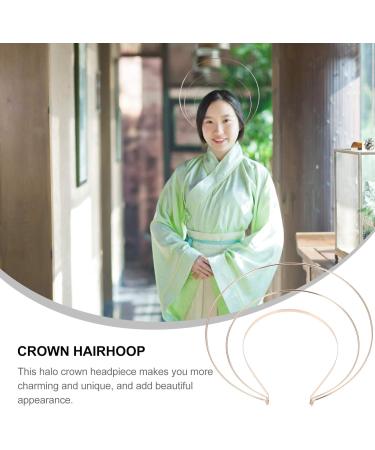 SOLUSTRE Angel Halo Headband Gold Celestial Crown Headpiece Goddess Graceful Tiara Hair Hoop Good for Women Bridal Wedding Cosplay Halloween Party Use - Buy Online on GoSupps.com