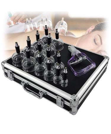 MTTXY 14-part cupping therapy set in 5 sizes glass tap massage masters professional Chinese cupping therapy studio and household set for body massage and home use