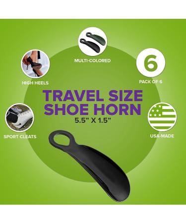 MARS WELLNESS 5.5 Plastic Shoe Horns for Men & Women - Pack of 6 | Small Portable Lazy Shoe Helper | Travel Size Shoe Horn - Black and Brown (6 Pack) - Buy Online on GoSupps.com