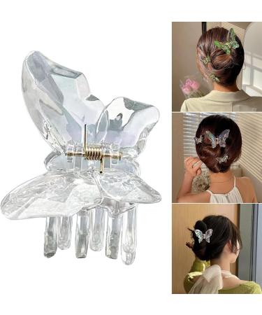 AJOIDR Transparent Butterfly Shape Hair Claw Side Braids Woman Skincare Makeup Washing Face Hair Clip Wedding Party Hair Claw Green - Buy Online on GoSupps.com
