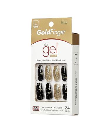 Gold Finger Gel Glam Design Press On Nails Kit - Long Length (GD16) - Buy Online on GoSupps.com