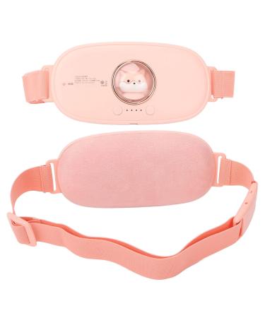 Electrically heated hip belt 4-stage electric USB belt device fast heating pillows portable wireless menstrual heating pillows back or abdominal heating pillows (pink)