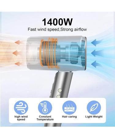 1400W Foldable Ionic Blow Dryer for Curly Hair - Quick Dry & Negative Ion Technology | Shop Internationally - Buy Online on GoSupps.com