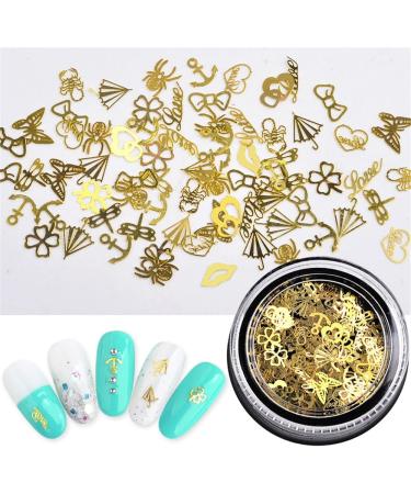3 Boxes Metal Nail Art Decorations Alloy Thin Sheet Gears Christmas Butterfly Mix Design Charms Sequin Slice Nails Accessories Studs for nails Beauty Manicure Supplies - Buy Online on GoSupps.com