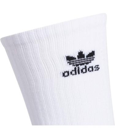 adidas Originals Unisex Trefoil Crew Socks 6-Pack - White/Black - Large - Buy Online on GoSupps.com