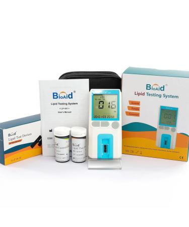 Bioaid Lipid 3in1 Multiparameter Total Cholesterol HDL LDL and Triglicerides Meter test kit with 5pcs 3in1 Strips  Blue