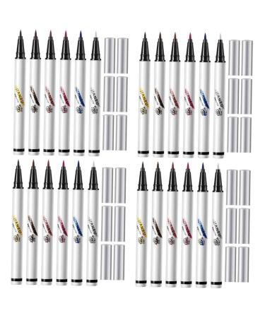 FOMIYES 24 Pcs Eye Liner Pencils Pink Eyeliner Colored Eyeliner White Liquid Eyeliner Girl Abs Template Miss