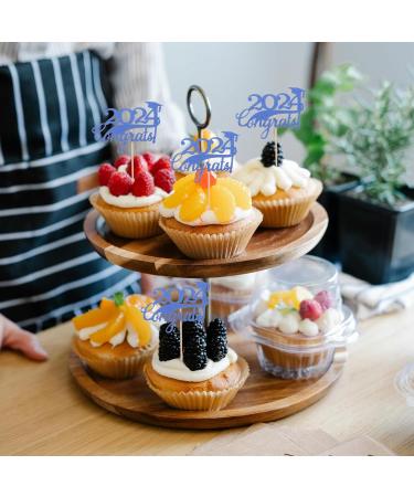 Zerodeko 15pcs 2024 Graduation Cupcake Toppers: Glitter Class of 2024 Cupcake Toppers Grad Cap Food Appetizer Cupcake Picks Graduation Party Decorations - Buy Online on GoSupps.com