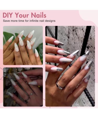 300 PCS White Gel Nail Tips - Medium Almond & Stiletto Pre-Colored Press-On Nails Kit DIY Nail Art in 15 Sizes - Sturdy Gel Tips for Perfect Nails - Buy Online on GoSupps.com