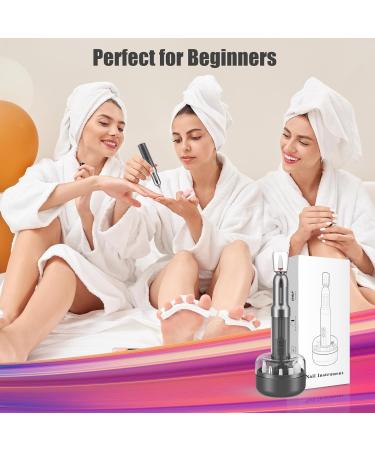 Nail Sander 12 in 1 Adjustable Speed Powerful & Quiet Portable Rechargeable Electric Nail File with LED Light Display Applicable to Manicure Salon Pedicure - Buy Online on GoSupps.com