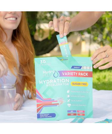 Electrolyte Powder Sugar-Free Hydration Packets Variety Pack HydroMATE 30 Sticks Variety Pack 30 Count (Pack of 1) - Buy Online on GoSupps.com