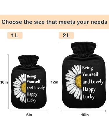 Buy Naanle Hot Water Bottle with Cover - 2L Daisy Flower Design for Menstrual Cramps Pain Relief & Heat Therapy - International Shipping Available - Buy Online on GoSupps.com