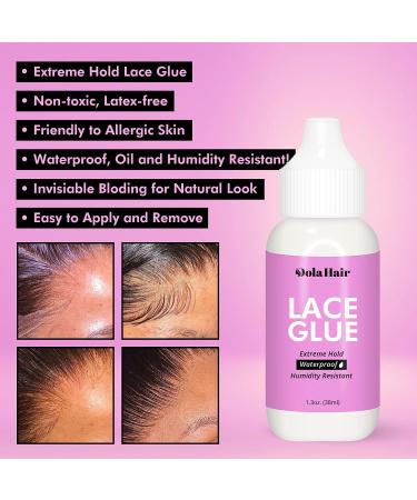 Doahair Super Hold Lace Glue for Wigs - Waterproof Hair Bonding Glue for Front Lace Wig, Weaves & Hair Systems (1.3oz) + 2 Melting Bands - Buy Online on GoSupps.com