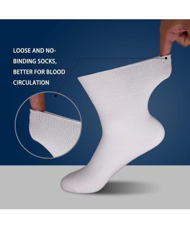 Diabetic Ankle Socks for Men & Women | 6 Pairs | Pain Relief & Non-Binding | Size 6-13 White - Buy Online on GoSupps.com