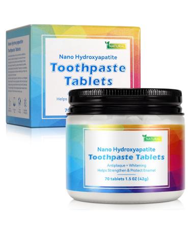 Toothpaste Tablets Nano Hydroxyapatite Toothpaste - Chewable Tablet to antiplaque&whitening Natural Peppermint Helps Strengthen & Protect Enamel -70p
