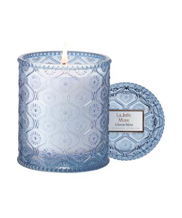 La Jol e Muse lemon and mint fragrance candle natural wax candle for home 55 hours of burning time home decoration and fragrance in the glass 230g menta al Limone - Buy Online on GoSupps.com