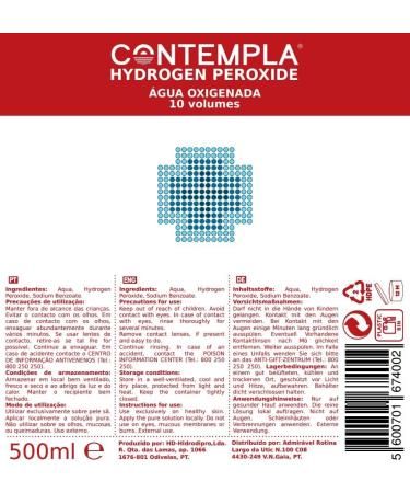 Hydrogen Peroxide CONTEMPLA H2O2 Hydrogen Peroxide 3 Percent 3% 10 Vols 500ml | Pack of 3 - Buy Online on GoSupps.com