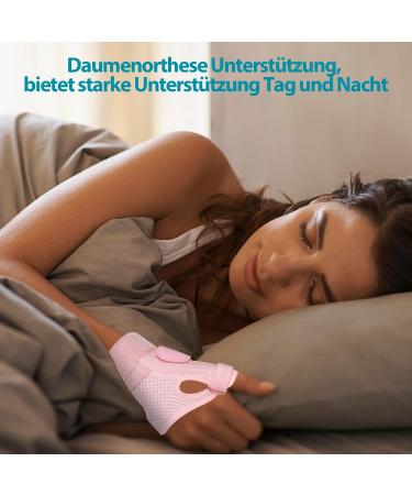 Yasdyri Adjustable Thumb Bandage & Orthosis Relief for Arthritis & Tendon Inflammation | Unisex Pink Thumb Support - Buy Online on GoSupps.com