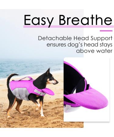 ThinkPet Adjustable Dog Life Jacket - Reflective Purple Lifesaver for Safety & Buoyancy | International Shipping - Buy Online on GoSupps.com