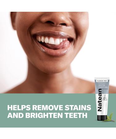 Natean Clean + Whiten Charcoal Toothpaste - Fluoride Free Clean Mint 4.7 Oz - Buy Online on GoSupps.com