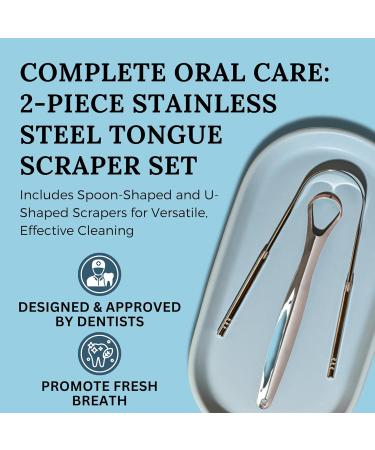 Tongue Scraper Variety Pack - 100% Medical Grade Stainless Steel for Adults & Kids | Easy Oral Care & Hygiene - Buy Online on GoSupps.com