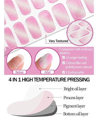 EBANKU 20 PCS Semi Cured Gel Nail Strips | Full Wraps Adhesive Nail Stickers with File & Stick | UV/LED Lamp Required - #2 - Buy Online on GoSupps.com