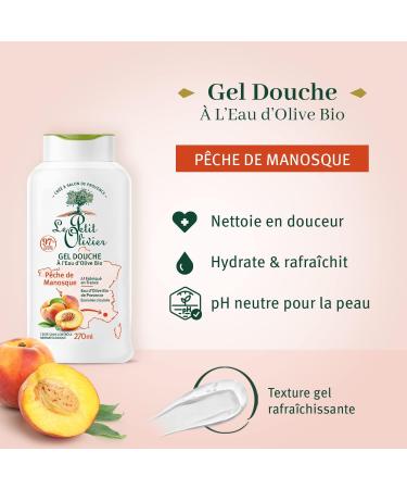 LE PETIT OLIVIER - Shower Gel - Organic Olive Water & Manosque Peach - Neutral PH For The Skin - 97% Natural Origin - Without - Buy Online on GoSupps.com