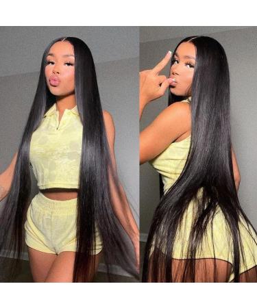 Ossilee 18 inch Straight Lace Front Wig 10A Brazilian Virgin Human Hair 180% Density HD Transparent Lace Frontal Wig for Black Women - Pre Plucked with Baby Hair - Glueless Natural Hairline - 13x4 - Buy Online on GoSupps.com