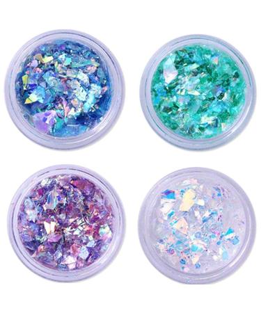 Refurbishhouse 2.0g holographic nail powder nail art miracle ne chameleon mirror powder manicure chrome pigment glitter 4 pack