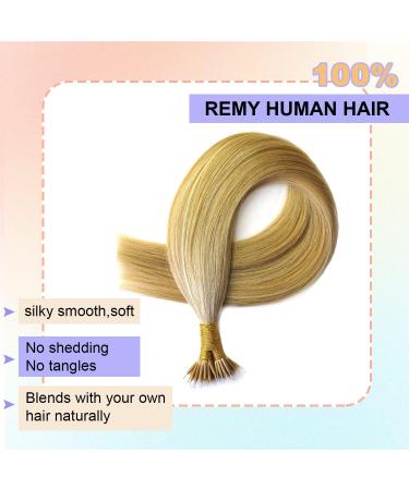 KOCONI Nano Ring Real Human Hair Extensions 18 Inch #18/613 Ash Blonde Mix Bleach Blonde | Remy Nano Tip Hair Extension 50g - Buy Online on GoSupps.com