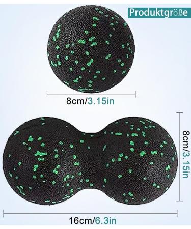 Fascia Ball Set for Deep Tissue Massage | Peanut & Lacrosse Balls for Neck Back Spine & Feet Relief | Trigger Point Release - Green - Buy Online on GoSupps.com