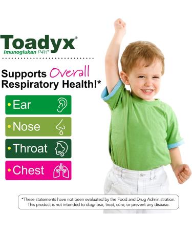 Toadyx Children's Respiratory Tract Support Syrup | Seasonal Ear, Nose, Throat, Chest Health | Clinically Supported Formula with Imunoglukan & Vitamin C | 4oz - Ages 2 - Buy Online on GoSupps.com